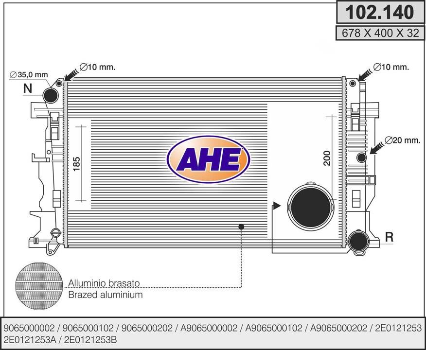 AHE 102.140 Радиатор охлаждения двигателя 102140: Отличная цена - Купить в Польше на 2407.PL!