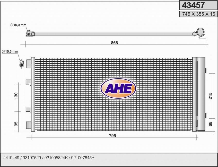 AHE 43457 Радиатор кондиционера (Конденсатор) 43457: Отличная цена - Купить в Польше на 2407.PL!