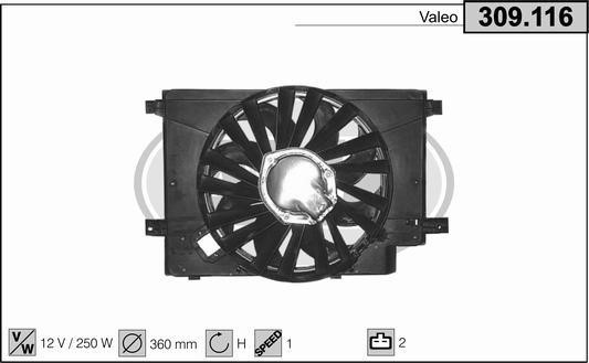 AHE 309.116 Fan, radiator 309116: Buy near me in Poland at 2407.PL - Good price!