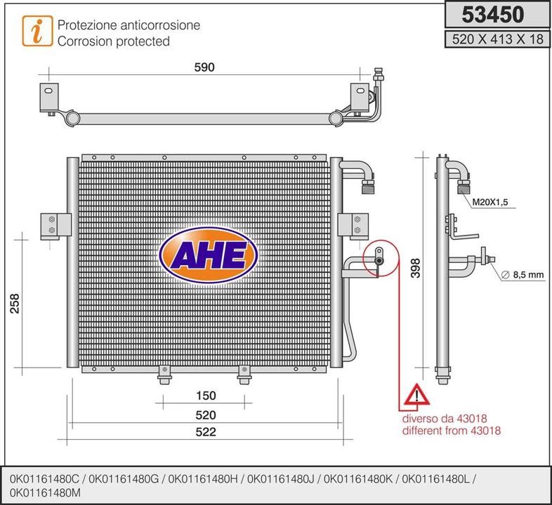 AHE 53450 Радиатор кондиционера (Конденсатор) 53450: Отличная цена - Купить в Польше на 2407.PL!