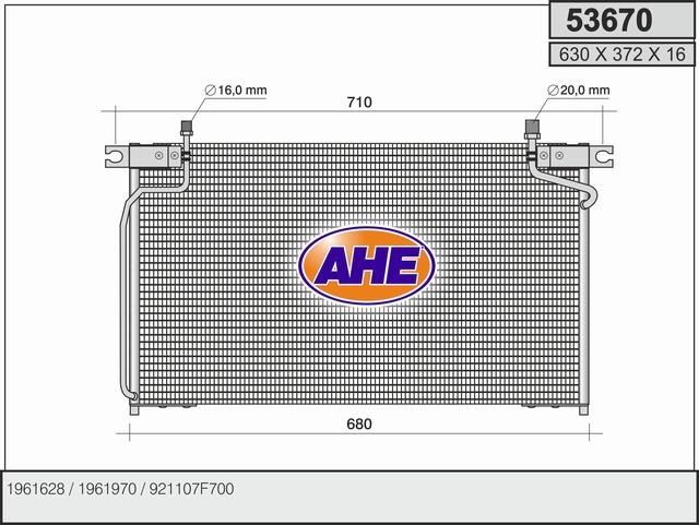 AHE 53670 Радиатор кондиционера (Конденсатор) 53670: Отличная цена - Купить в Польше на 2407.PL!