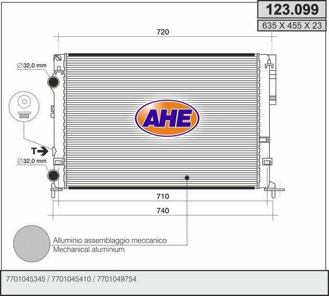 AHE 123.099 Радіатор охолодження двигуна 123099: Приваблива ціна - Купити у Польщі на 2407.PL!