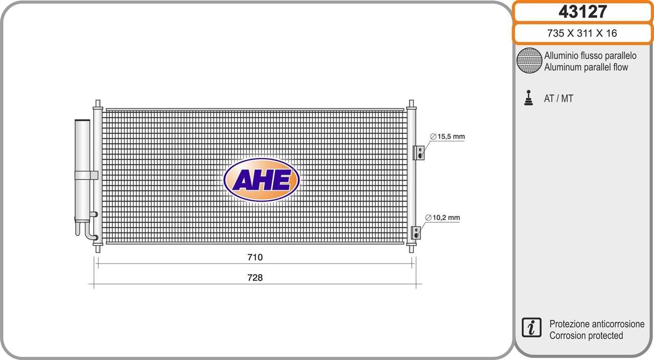 AHE 43127 Радиатор кондиционера (Конденсатор) 43127: Отличная цена - Купить в Польше на 2407.PL!