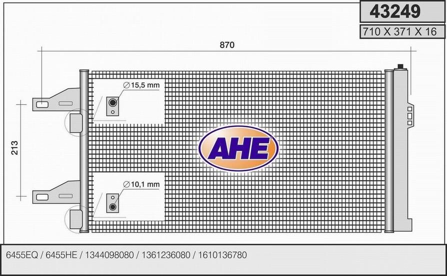 AHE 43249 Радиатор кондиционера (Конденсатор) 43249: Отличная цена - Купить в Польше на 2407.PL!