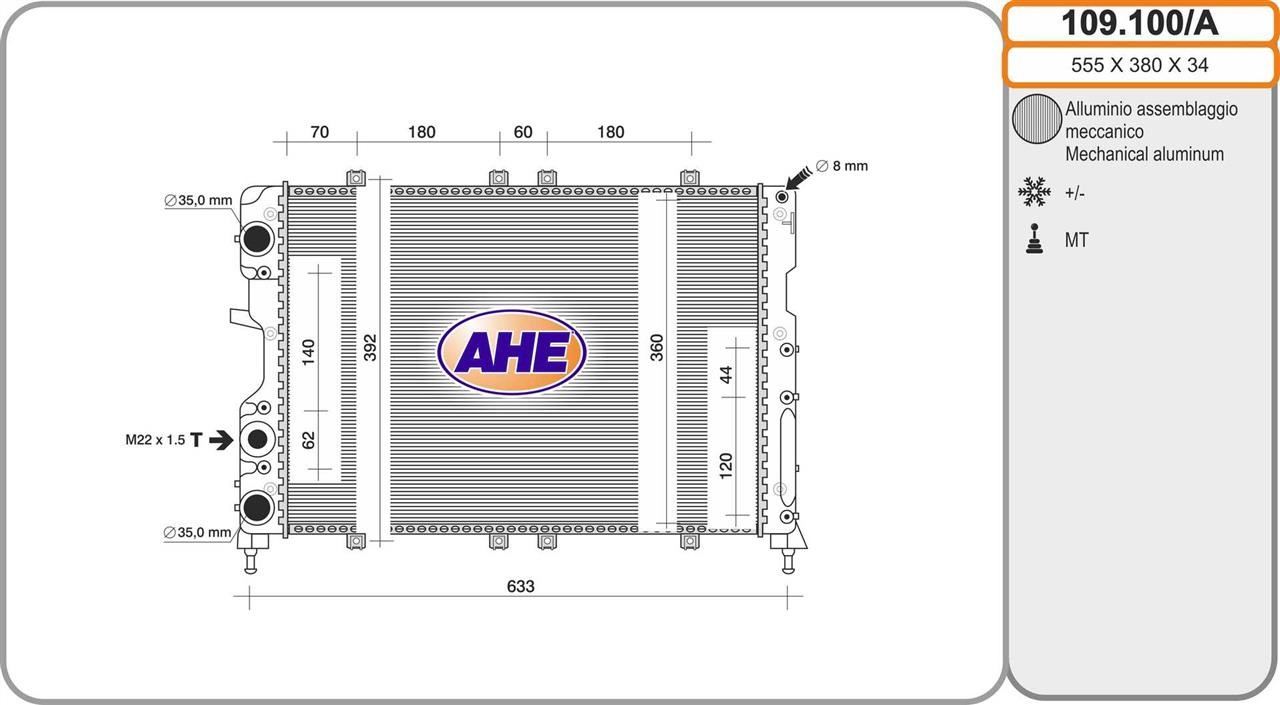 AHE 109.100/A Kühler motorkühlung 109100A: Kaufen Sie zu einem guten Preis in Polen bei 2407.PL!