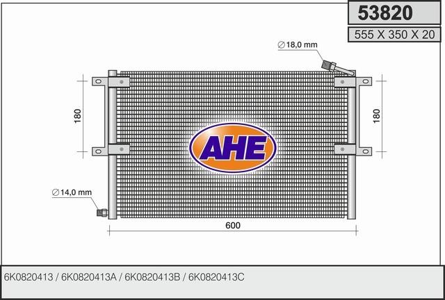 AHE 53820 Радиатор кондиционера (Конденсатор) 53820: Отличная цена - Купить в Польше на 2407.PL!
