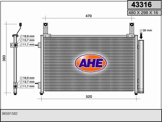 AHE 43316 Радиатор кондиционера (Конденсатор) 43316: Отличная цена - Купить в Польше на 2407.PL!
