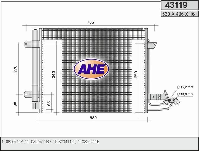 AHE 43119 Радиатор кондиционера (Конденсатор) 43119: Отличная цена - Купить в Польше на 2407.PL!