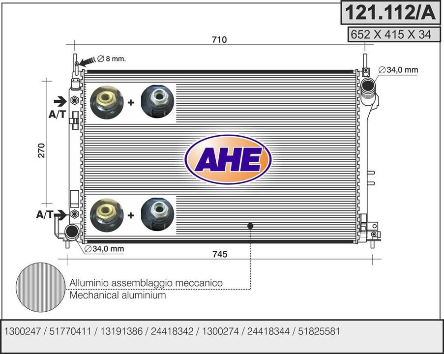AHE 121.112/A Radiator, engine cooling 121112A: Buy near me in Poland at 2407.PL - Good price!