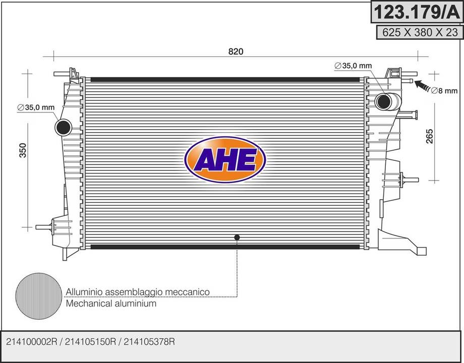 AHE 123.179/A Радиатор охлаждения двигателя 123179A: Отличная цена - Купить в Польше на 2407.PL!