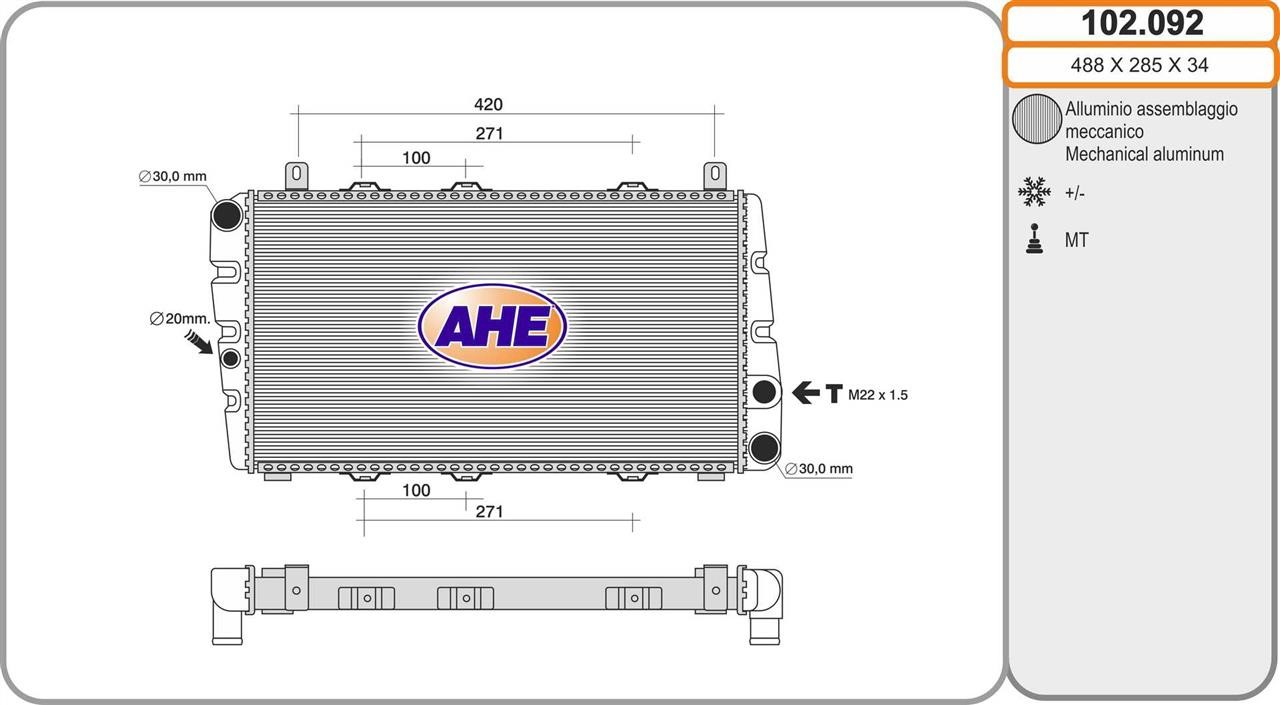 AHE 102.092 Kühler motorkühlung 102092: Bestellen Sie in Polen zu einem guten Preis bei 2407.PL!