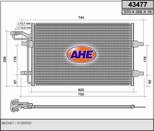 AHE 43477 Радиатор кондиционера (Конденсатор) 43477: Отличная цена - Купить в Польше на 2407.PL!