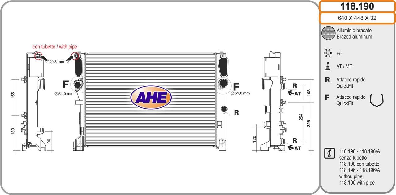 AHE 118.190 Chłodnica, układ chłodzenia silnika 118190: Dobra cena w Polsce na 2407.PL - Kup Teraz!