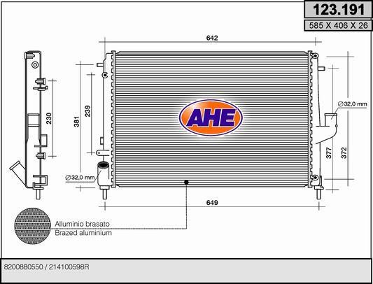 AHE 123.191 Радиатор охлаждения двигателя 123191: Отличная цена - Купить в Польше на 2407.PL!