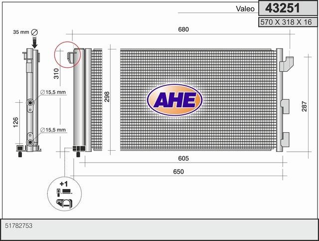 AHE 43251 Радиатор кондиционера (Конденсатор) 43251: Отличная цена - Купить в Польше на 2407.PL!
