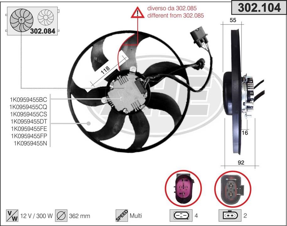 AHE 302.104 Fan, radiator 302104: Buy near me in Poland at 2407.PL - Good price!