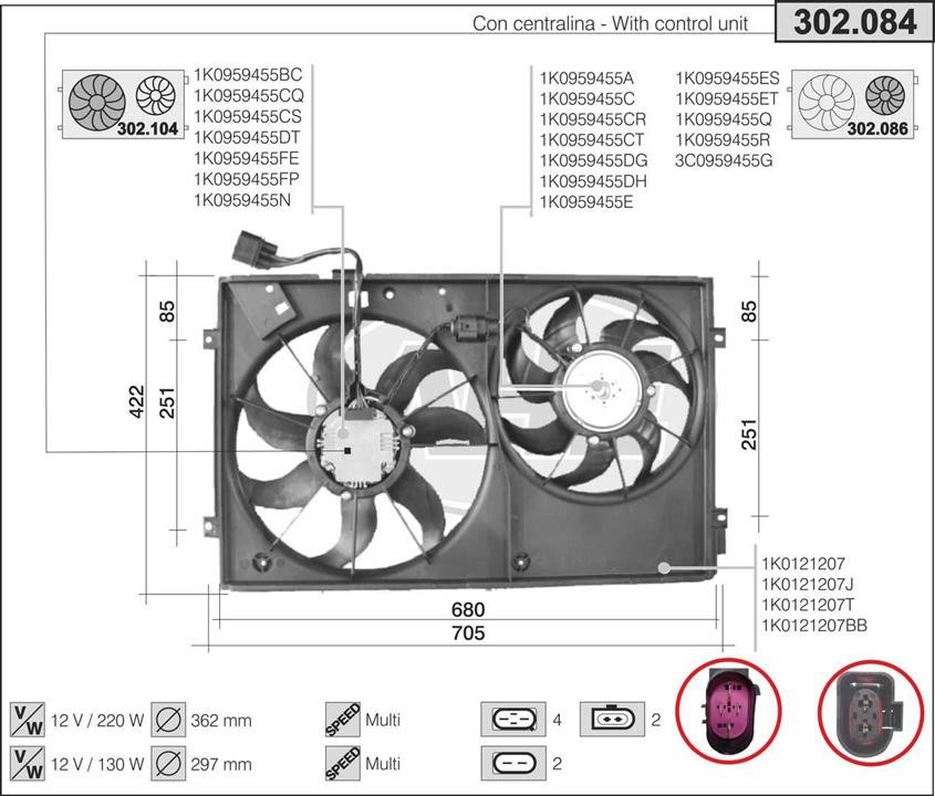 AHE 302.084 Fan, radiator 302084: Buy near me in Poland at 2407.PL - Good price!