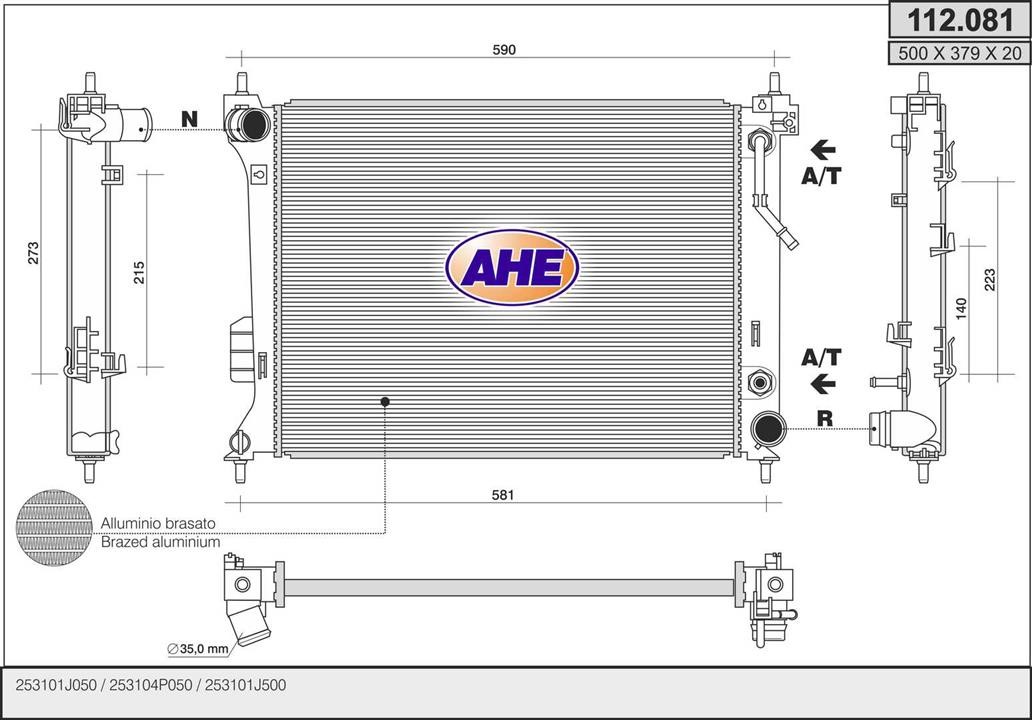 AHE 112.081 Radiator, engine cooling 112081: Buy near me in Poland at 2407.PL - Good price!