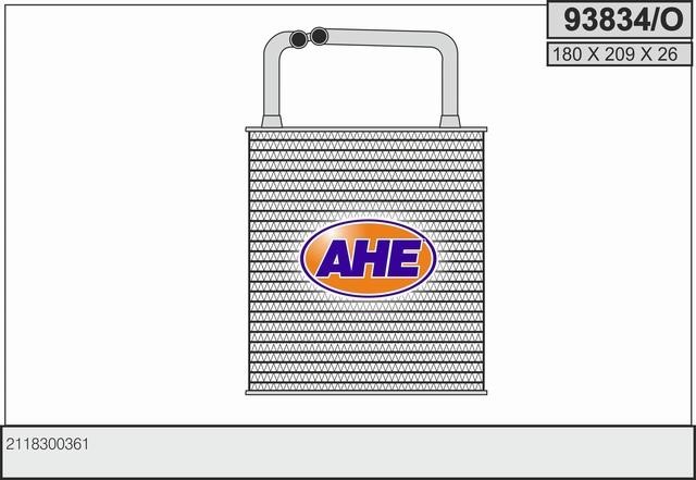 AHE 93834/O Heat exchanger, interior heating 93834O: Buy near me in Poland at 2407.PL - Good price!