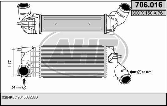 AHE 706.016 Intercooler, charger 706016: Buy near me in Poland at 2407.PL - Good price!