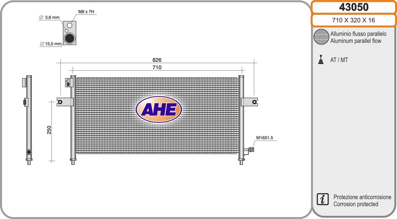 AHE 43050 Радиатор кондиционера (Конденсатор) 43050: Отличная цена - Купить в Польше на 2407.PL!