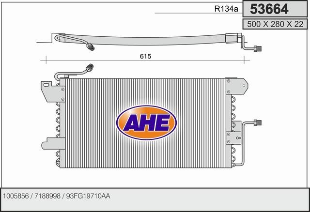AHE 53664 Радиатор кондиционера (Конденсатор) 53664: Отличная цена - Купить в Польше на 2407.PL!