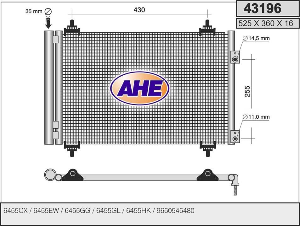 AHE 43196 Радиатор кондиционера (Конденсатор) 43196: Отличная цена - Купить в Польше на 2407.PL!