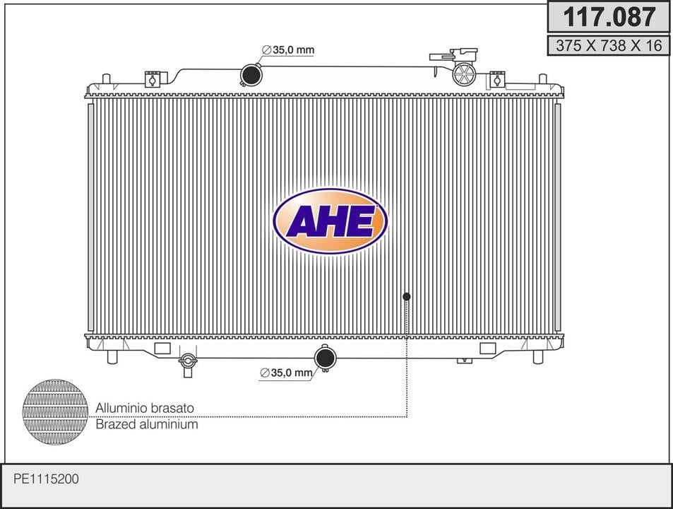 AHE 117.087 Radiator, engine cooling 117087: Buy near me in Poland at 2407.PL - Good price!
