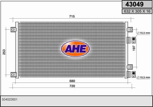 AHE 43049 Радиатор кондиционера (Конденсатор) 43049: Купить в Польше - Отличная цена на 2407.PL!