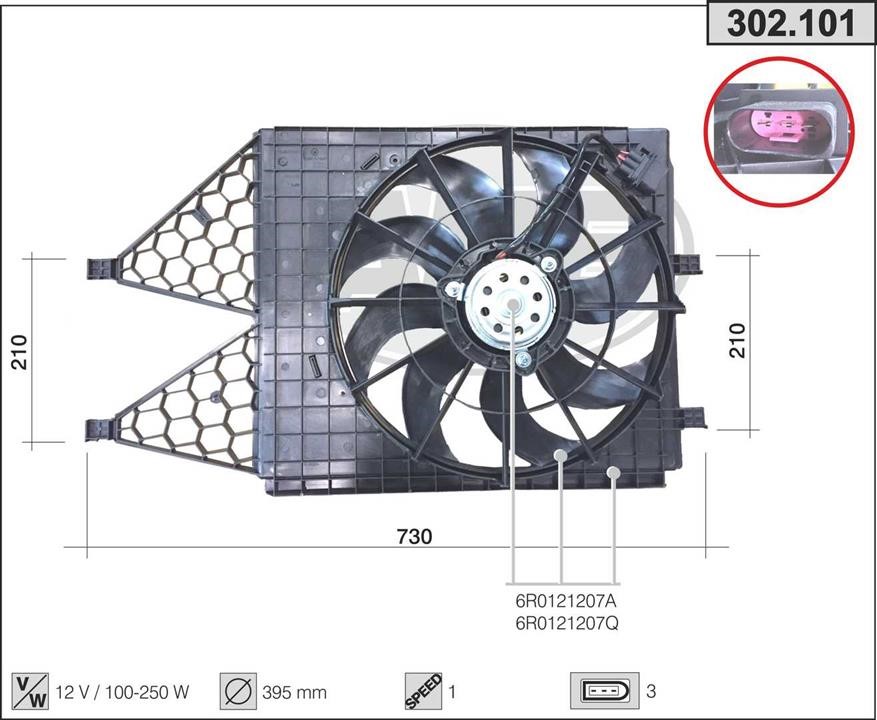 AHE 302.101 Fan, radiator 302101: Buy near me in Poland at 2407.PL - Good price!