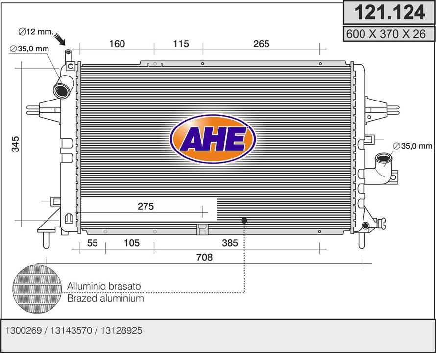 AHE 121.124 Радиатор охлаждения двигателя 121124: Отличная цена - Купить в Польше на 2407.PL!