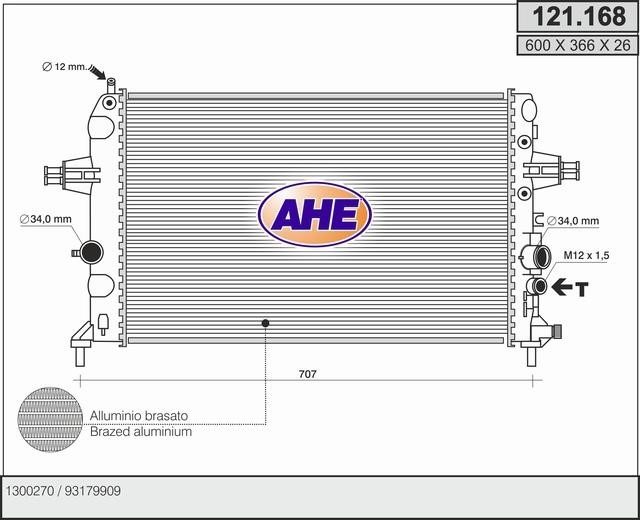 AHE 121.168 Радиатор охлаждения двигателя 121168: Отличная цена - Купить в Польше на 2407.PL!