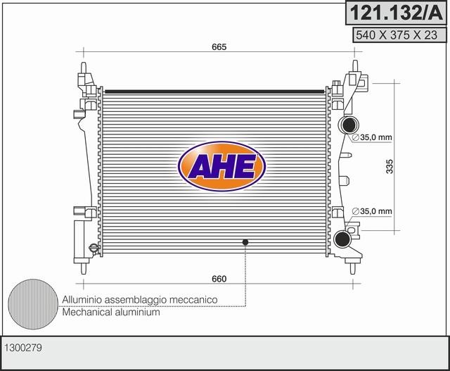 AHE 121.132/A Radiator, engine cooling 121132A: Buy near me in Poland at 2407.PL - Good price!