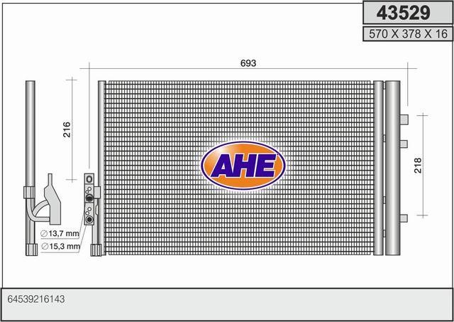 AHE 43529 Радиатор кондиционера (Конденсатор) 43529: Отличная цена - Купить в Польше на 2407.PL!