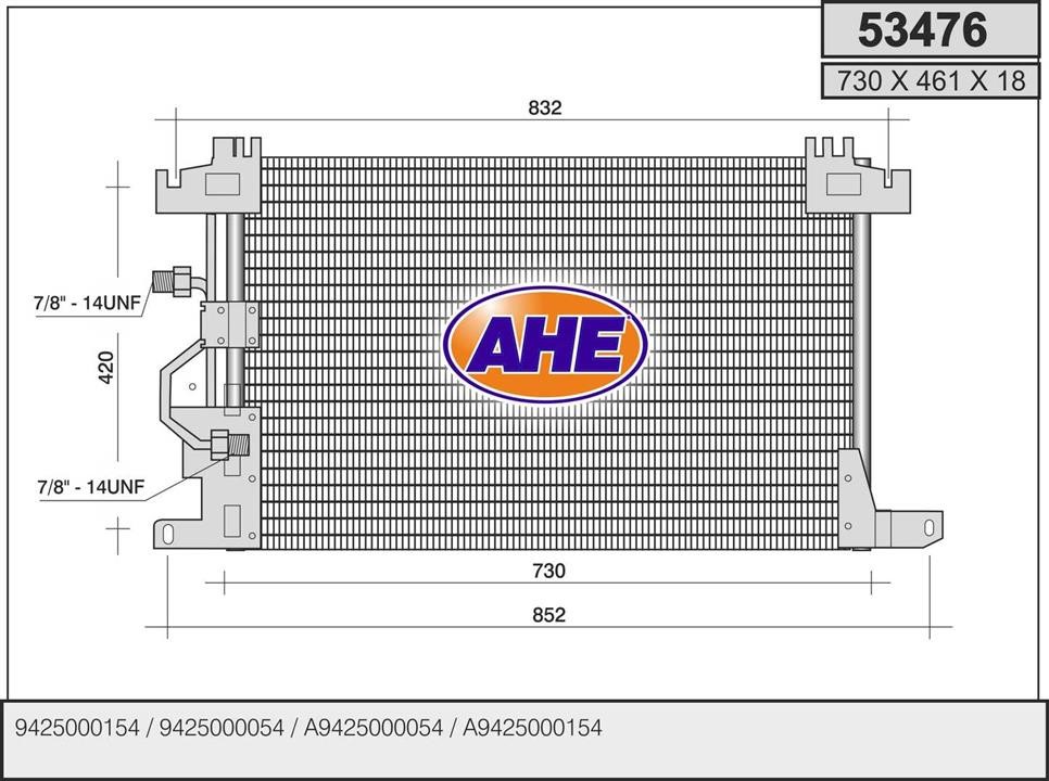 AHE 53476 Радиатор кондиционера (Конденсатор) 53476: Отличная цена - Купить в Польше на 2407.PL!