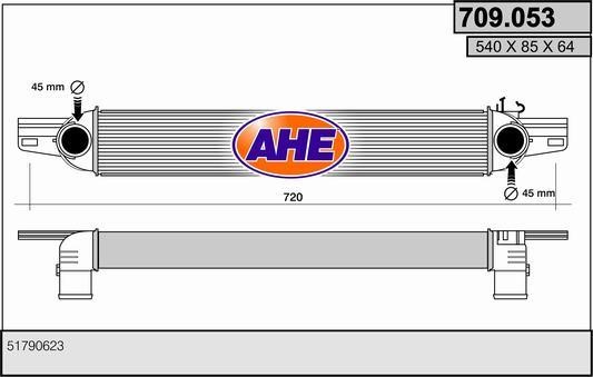 AHE 709.053 Intercooler, charger 709053: Buy near me in Poland at 2407.PL - Good price!