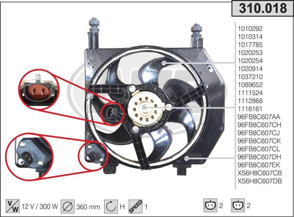 AHE 310.018 Fan, radiator 310018: Buy near me in Poland at 2407.PL - Good price!