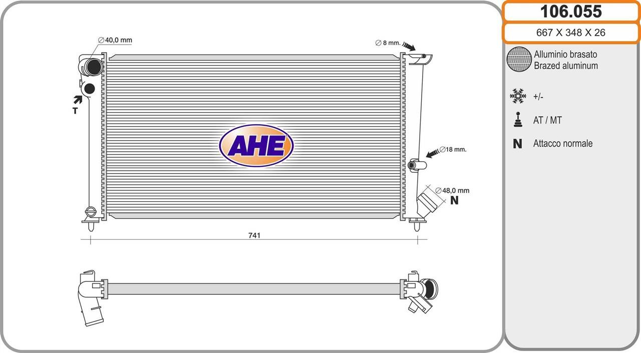 AHE 106.055 Радиатор охлаждения двигателя 106055: Отличная цена - Купить в Польше на 2407.PL!