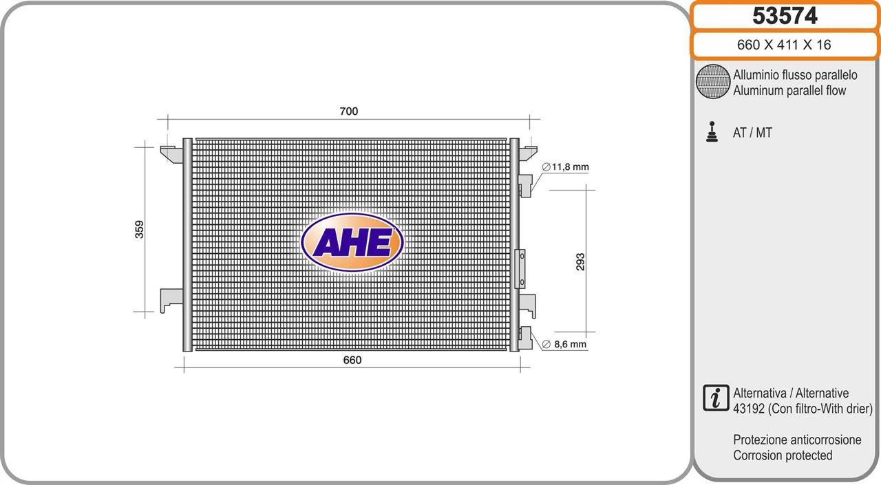 AHE 53574 Радиатор кондиционера (Конденсатор) 53574: Отличная цена - Купить в Польше на 2407.PL!