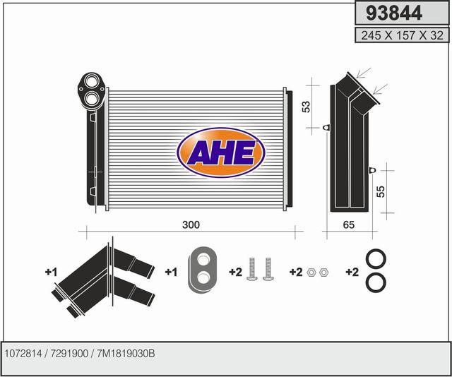 AHE 93844 Heat exchanger, interior heating 93844: Buy near me in Poland at 2407.PL - Good price!