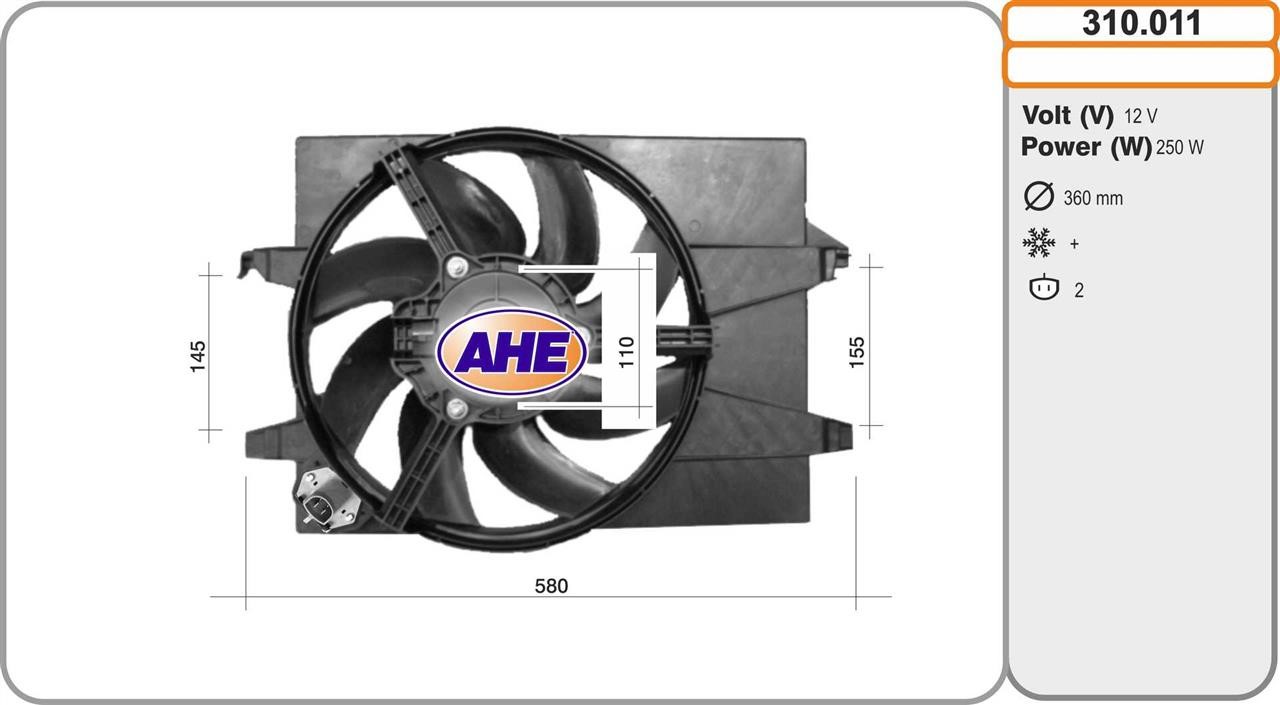 AHE 310.011 Вентилятор, система охолодження двигуна 310011: Приваблива ціна - Купити у Польщі на 2407.PL!