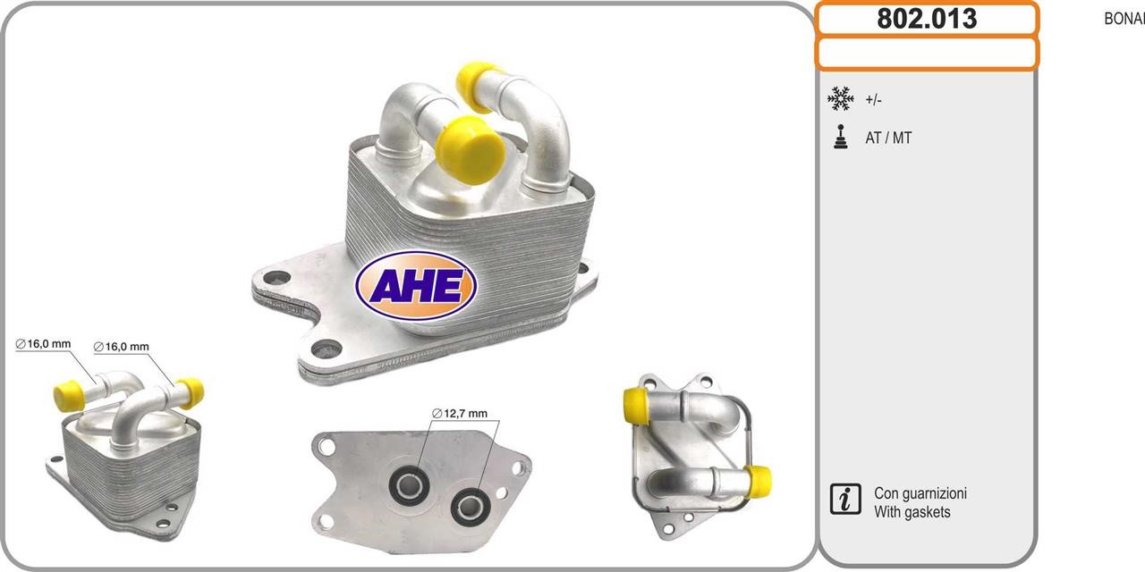 AHE 802.013 Oil Cooler, engine oil 802013: Buy near me in Poland at 2407.PL - Good price!