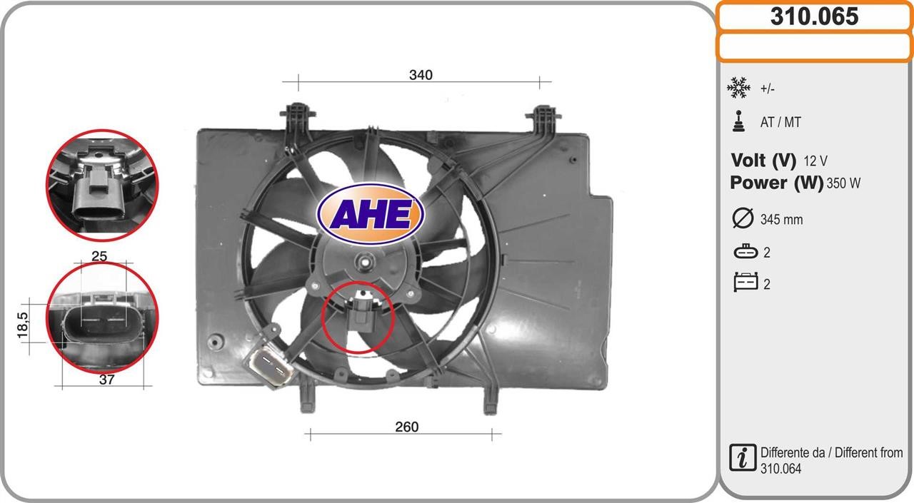 AHE 310.065 Вентилятор, система охолодження двигуна 310065: Приваблива ціна - Купити у Польщі на 2407.PL!
