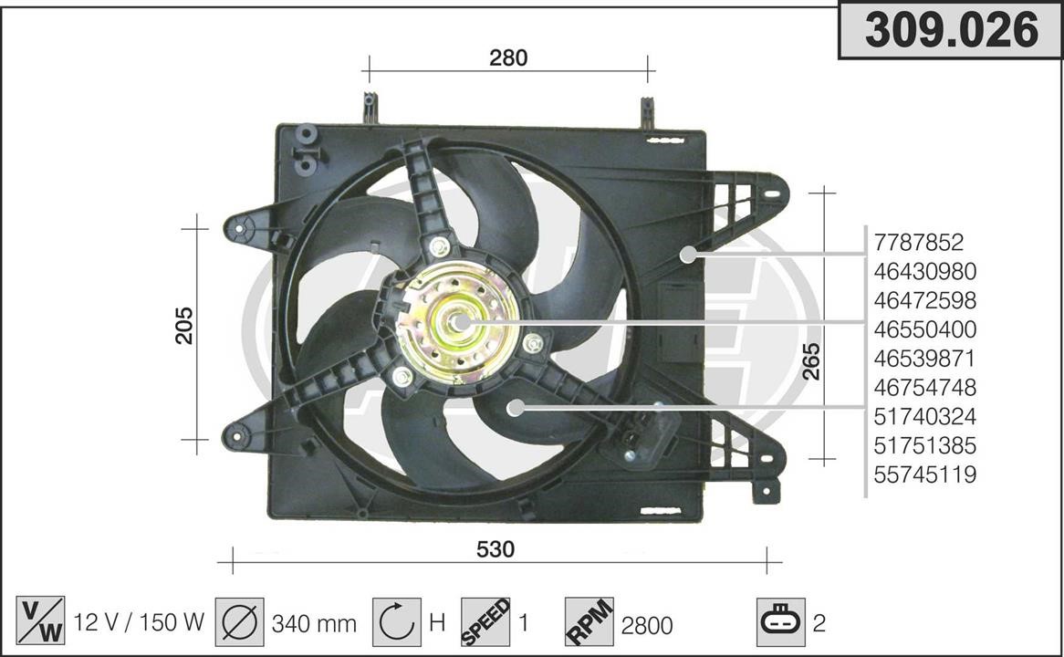 AHE 309.026 Вентилятор, система охолодження двигуна 309026: Купити у Польщі - Добра ціна на 2407.PL!