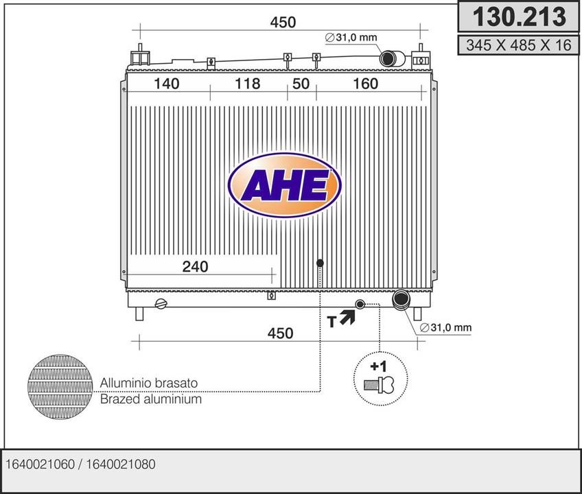 AHE 130.213 Radiator, engine cooling 130213: Buy near me in Poland at 2407.PL - Good price!