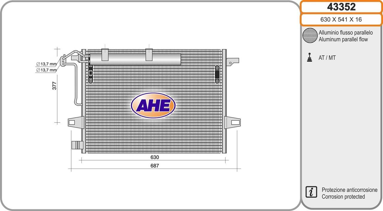 AHE 43352 Радиатор кондиционера (Конденсатор) 43352: Отличная цена - Купить в Польше на 2407.PL!