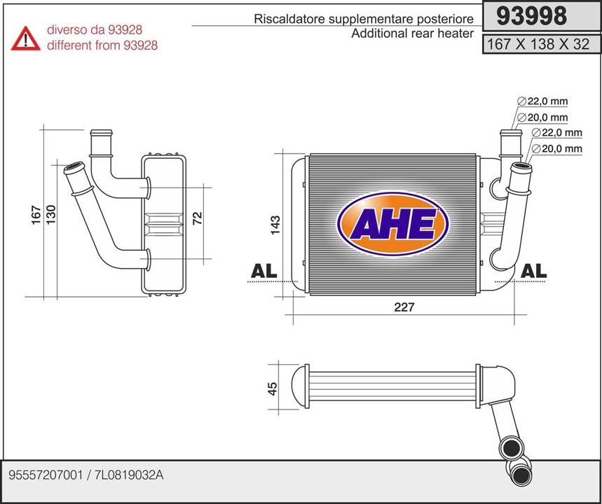 AHE 93998 Теплообмінник, система опалення салону 93998: Приваблива ціна - Купити у Польщі на 2407.PL!