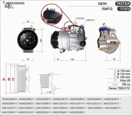AHE 78372/A Compressor, air conditioning 78372A: Buy near me in Poland at 2407.PL - Good price!