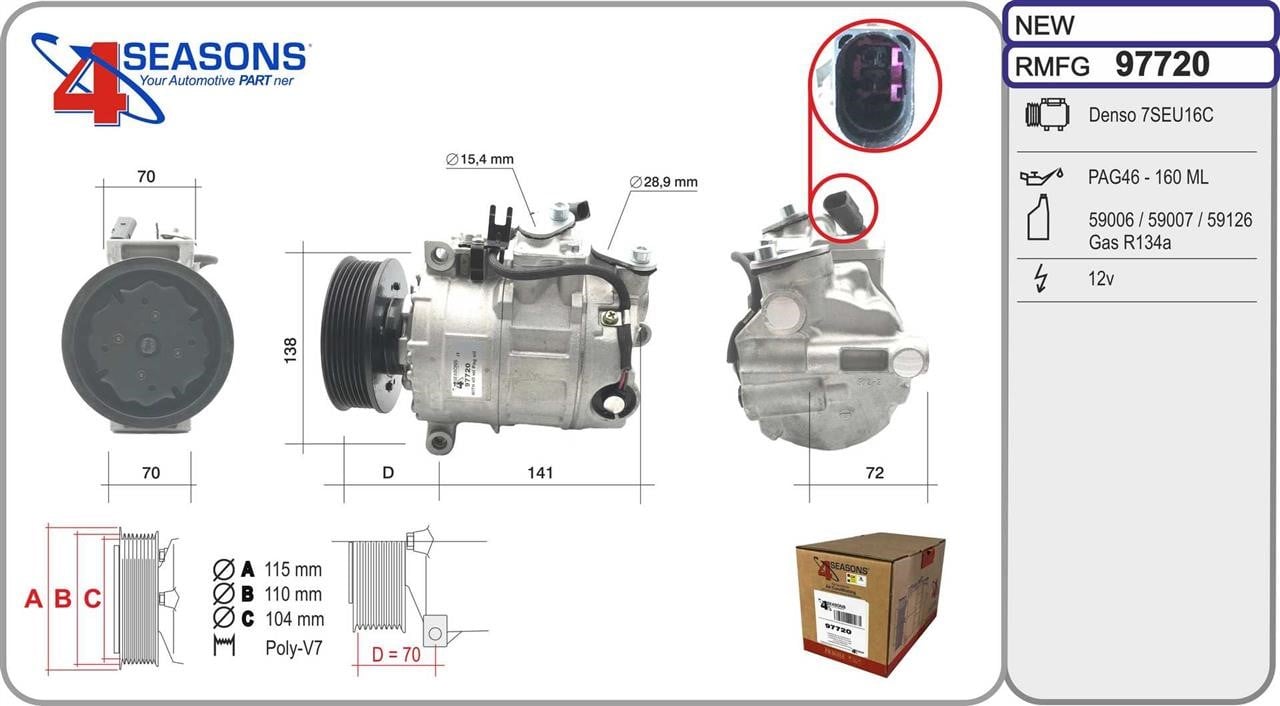 AHE 97720 Compressor, air conditioning 97720: Buy near me in Poland at 2407.PL - Good price!