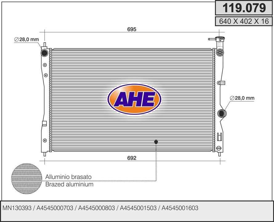 AHE 119.079 Радиатор охлаждения двигателя 119079: Отличная цена - Купить в Польше на 2407.PL!